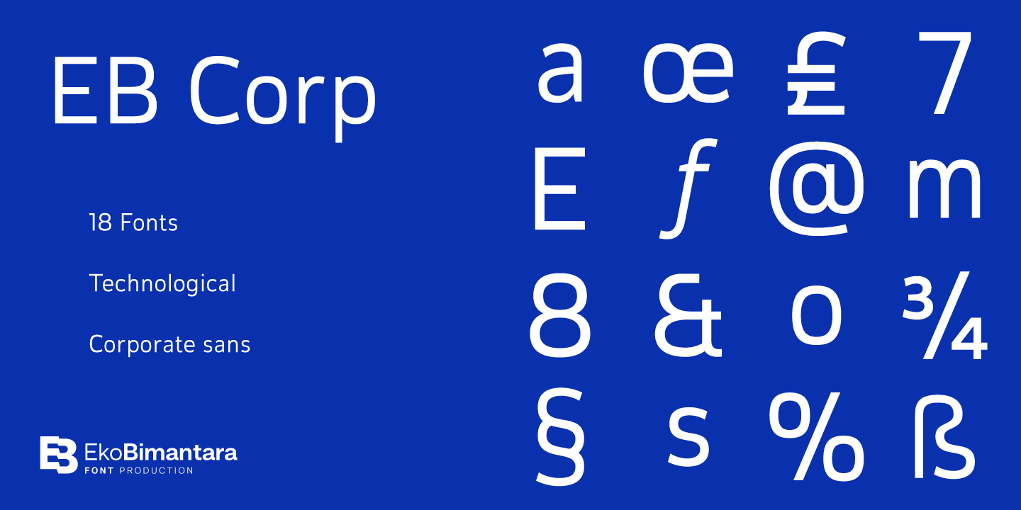 Beispiel einer EB Corp Medium-Schriftart